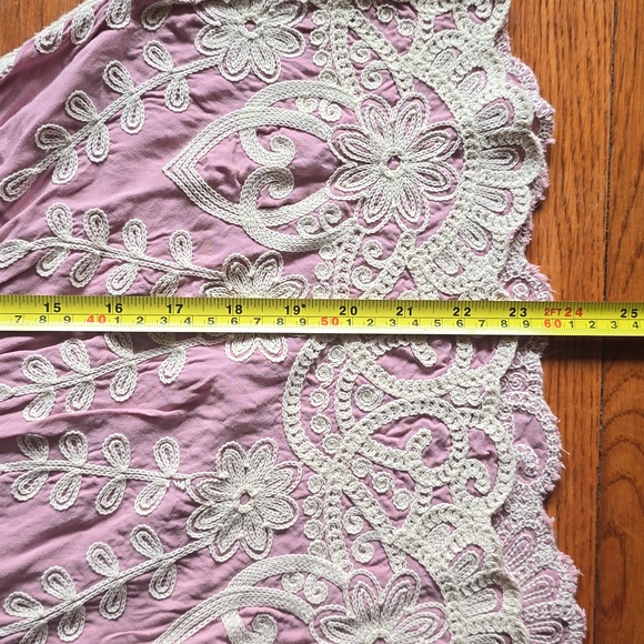 Ana & Rose Romantic Boho Embroidered Bell-Sleeve Blouse Pesant Top Sz.L - Picture 10 of 11